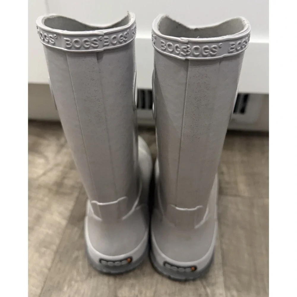 Bogs Kids Size Youth 2 Skipper Silver Glitter Rain Boots